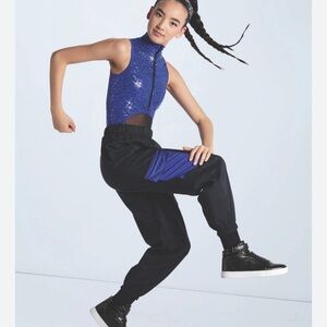 Weissman AS Stylish Black and Purple Hip-hop Jumpsuit. Adult Small. Like new